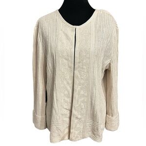 ST. JOHN EVENING Beige Cardigan Wool Blend Womens Size 8